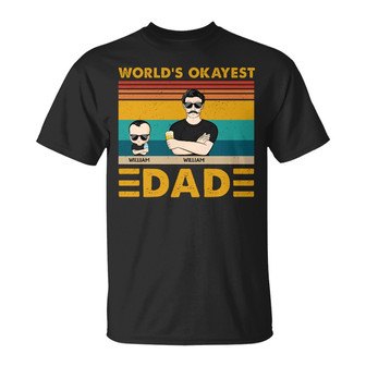 World's Okayest Dad Personalized T-Shirt - Birthday Gift - Thegiftio UK