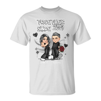 Y2K Cartoon Chibi Couple Together Annoying Each Other Custom - Thegiftio UK