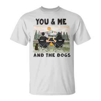 You & Me And The Dogs Custom T-Shirt - Gift For Couples - Thegiftio UK