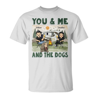 You & Me And The Dogs Custom T-Shirt - Gift for Dog Lovers - Thegiftio UK