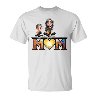 Young Mother Daughter Son We Love You Mom Custom T Shirt - Thegiftio UK