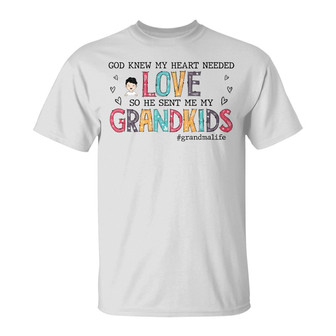 Grandma God Sent Me My Grandkids Custom T-Shirt - Thegiftio UK
