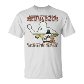 Softball Mom Behind Every Softball Player Custom T-Shirt - Thegiftio UK