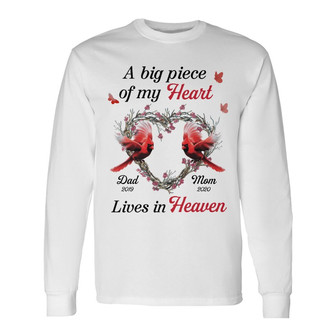 A Big Piece Of My Heart Lives In Heaven Custom Long Sleeve Shirt - Thegiftio UK