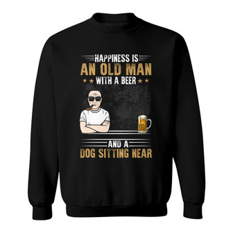 An Old Man With Beer And Dog Custom Sweatshirt - Gift for Dogs - Thegiftio UK