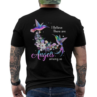 Angels Among Us Hummingbird Custom Back Print T-Shirt - Memorial Gift - Thegiftio UK