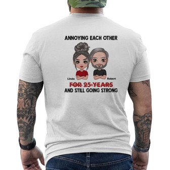 Annoying Each Other Doll Couple Custom Back Print T-Shirt - Thegiftio UK