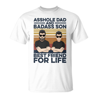 Asshole Dad And Badass Son Custom T Shirt - Gift for Dad - Thegiftio UK