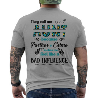 Aunt The Bad Influence Personalized Back Print T-Shirt - Gift for Aunt - Thegiftio UK