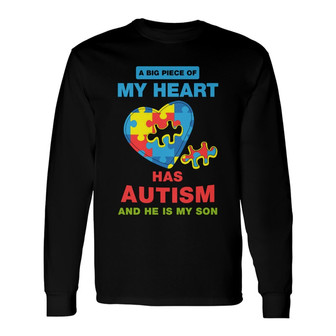 Autism Big Piece Of My Heart Personalized Long Sleeve Shirt - Gift - Thegiftio UK