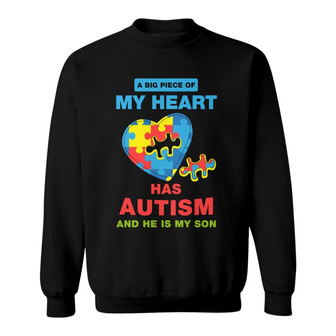 Autism Big Piece Of My Heart Personalized Sweatshirt - Gift - Thegiftio UK