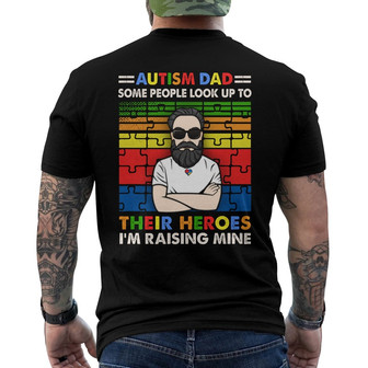 Autism Dad Retro Personalized Back Print T-Shirt - Gift for Dad - Thegiftio UK