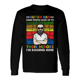 Autism Dad Retro Personalized Long Sleeve Shirt - Gift for Dad - Thegiftio UK