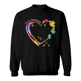 Autism Heart Colorful Personalized Sweatshirt - Gift for Autism - Thegiftio UK