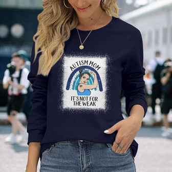 Autism Mom Strong Woman Rainbow Custom Long Sleeve Shirt - For Mom - Thegiftio UK