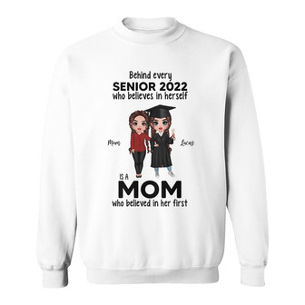 Behind Senior Is Mom Doll Custom Sweatshirt - Graduation Gift - Thegiftio UK