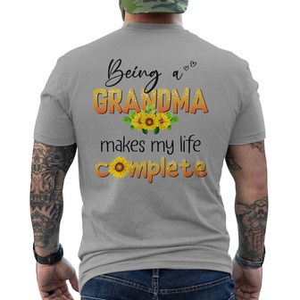 Being Grandma Makes My Life Complete Custom Back Print T-Shirt - Thegiftio UK