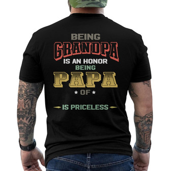 Being Papa Is Priceless Custom Back Print T-Shirt - Gift for Dad - Thegiftio UK