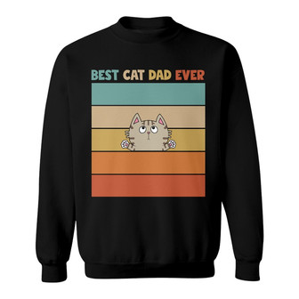 Best Cat Dad Ever Retro Custom Sweatshirt - Gift for Dad - Thegiftio UK