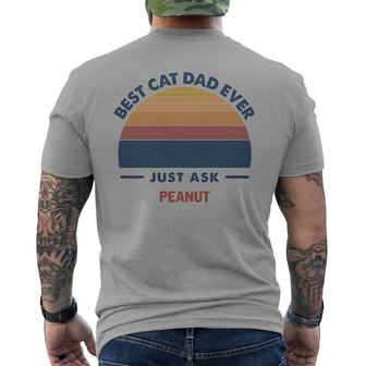 Best Cat Dad Mom Walking Cat Retro Custom Back Print T-Shirt - Thegiftio UK