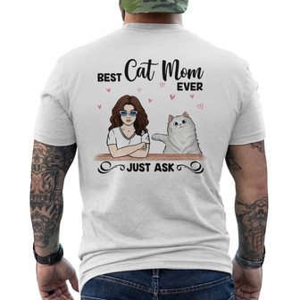 Best Cat Mom And Fluffy Cat Custom Back Print T-Shirt - Gift for Mom - Thegiftio UK
