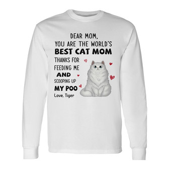 Best Cat Mom Dad Fluffy Cat Custom Long Sleeve Shirt - Gift for Cats - Thegiftio UK