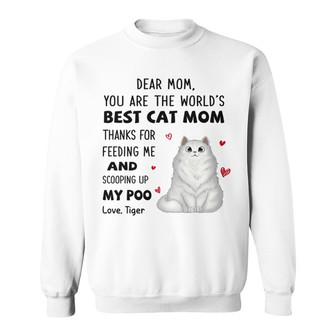 Best Cat Mom Dad Fluffy Cat Custom Sweatshirt - Gift for Cats - Thegiftio UK
