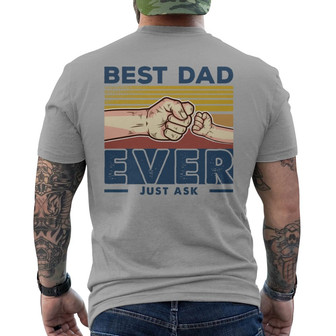 Best Dad Ever Just Ask Retro Custom Back Print T-Shirt - Gift for Dad - Thegiftio UK