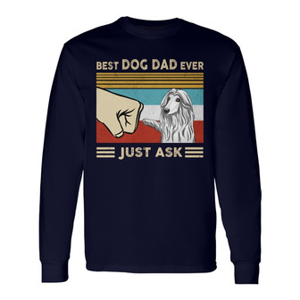 Best Dog Dad Dog Paw Human Hand Custom Long Sleeve Shirt - For Dad - Thegiftio UK