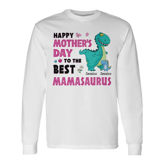 Best Grandmasaurus Custom Long Sleeve Shirt - Gift for Grandma - Thegiftio UK