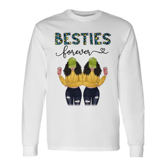 Besties Forever Modern Girls Leopard Custom Long Sleeve Shirt - Gift - Thegiftio UK
