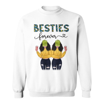 Besties Forever Modern Girls Leopard Custom Sweatshirt - Gift - Thegiftio UK