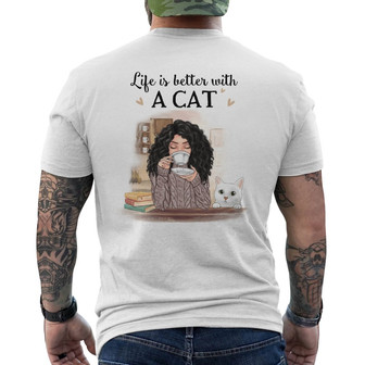Better With Cat Personalized Back Print T-Shirt - Gift for Cat Lovers - Thegiftio UK