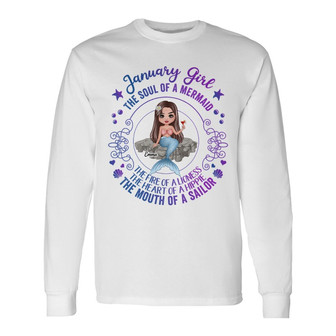 Birthday Gift Mermaid Doll Custom Long Sleeve Shirt - Gift for Kids - Thegiftio UK