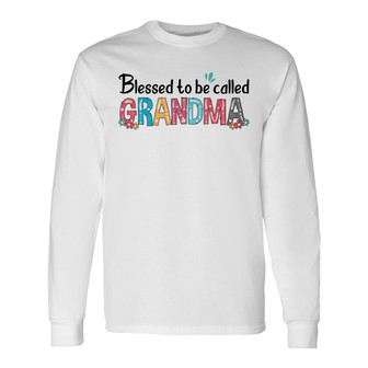 Blessed Grandma Colorful Family Kid Face Custom Long Sleeve Shirt - Thegiftio UK