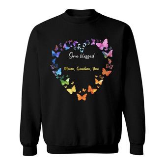 Blessed Mama Butterflies Colorful Heart Custom Sweatshirt - Mom - Thegiftio UK