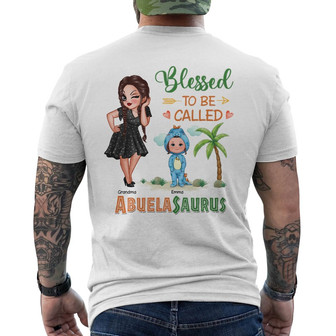 Blessed To Be Called Grandmasaurus Custom Back Print T-Shirt - Thegiftio UK