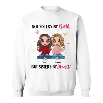 Butterflies Doll Besties Sisters By Heart Custom Sweatshirt - Thegiftio UK