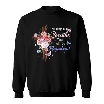 Butterflies Floral Cross Family Memorial Custom Sweatshirt - Thegiftio UK