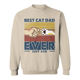 Cat Dad Retro Personalized Sweatshirt - Gift for Cat Dads - Thegiftio UK