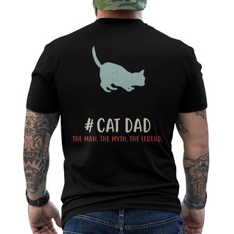 Cat Dad The Legend Custom Back Print T-Shirt - Gift for Cat Dads - Thegiftio UK
