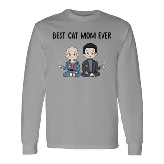 Cat Mom Cat Dad Chibi Custom Long Sleeve Shirt - Gift for Couples - Thegiftio UK