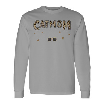 Cat Mom Chibi Leopard Pattern Custom Long Sleeve Shirt - Gift for Mom - Thegiftio UK