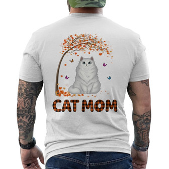 Cat Mom Green Checkered Custom Back Print T-Shirt - Gift for Cat Lovers - Thegiftio UK