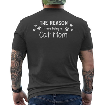 Cat Mom Pattern Personalized Back Print T-Shirt - Gift for Cat Moms - Thegiftio UK