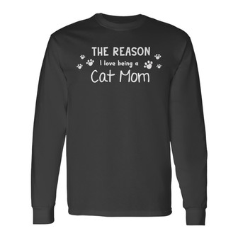 Cat Mom Pattern Personalized Long Sleeve Shirt - Gift for Cat Moms - Thegiftio UK
