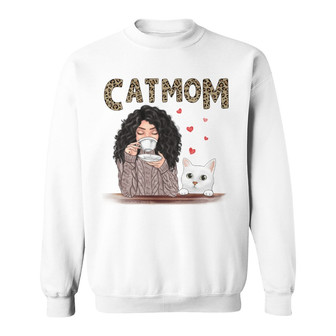 Cat Mom Pattern Personalized Sweatshirt - Gift for Cat Lovers - Thegiftio UK