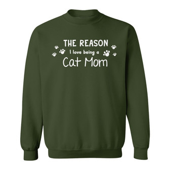 Cat Mom Pattern Personalized Sweatshirt - Gift for Cat Moms - Thegiftio UK