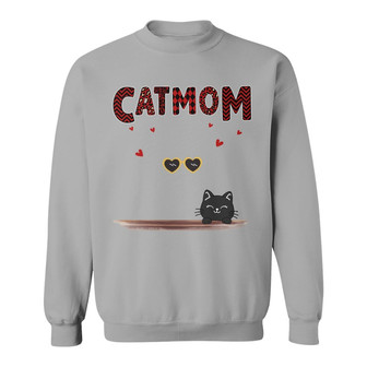 Cat Mom Red Patterned Chibi Custom Sweatshirt - Gift for Mom - Thegiftio UK