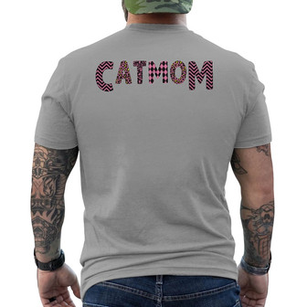Cat Mom Slogan Pattern Custom Back Print T-Shirt - Gift for Cat Moms - Thegiftio UK